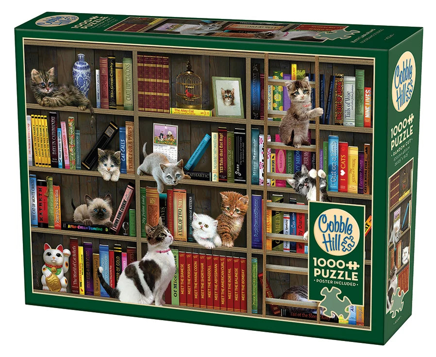 Kitty Librarians, 1000-piece puzzle, Cobble Hill