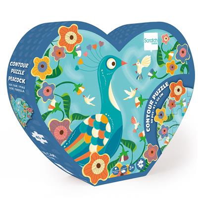 Peacock, 40-piece kids' puzzle, Scratch Europe