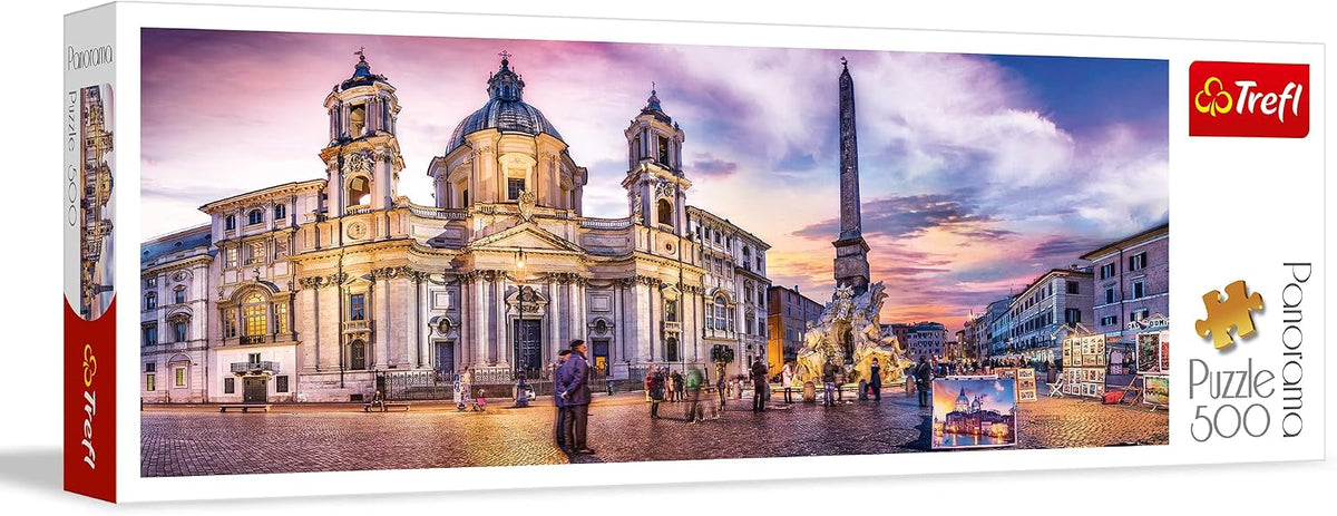Piazza Navona, Rome, 500-piece panoramic puzzle, Trefl