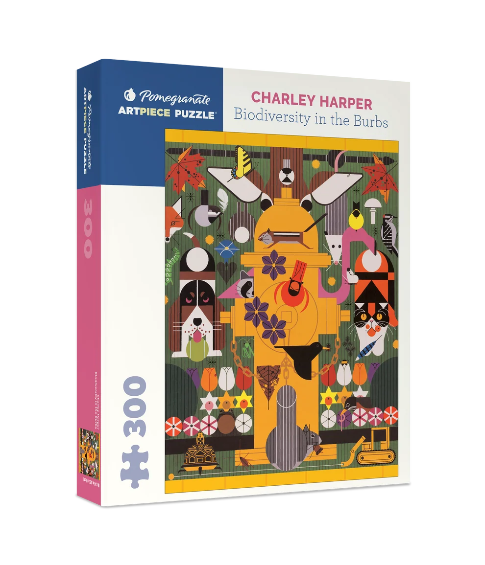 Biodiversity in the Burbs - Charley Harper, 300-piece puzzle, Pomegranate