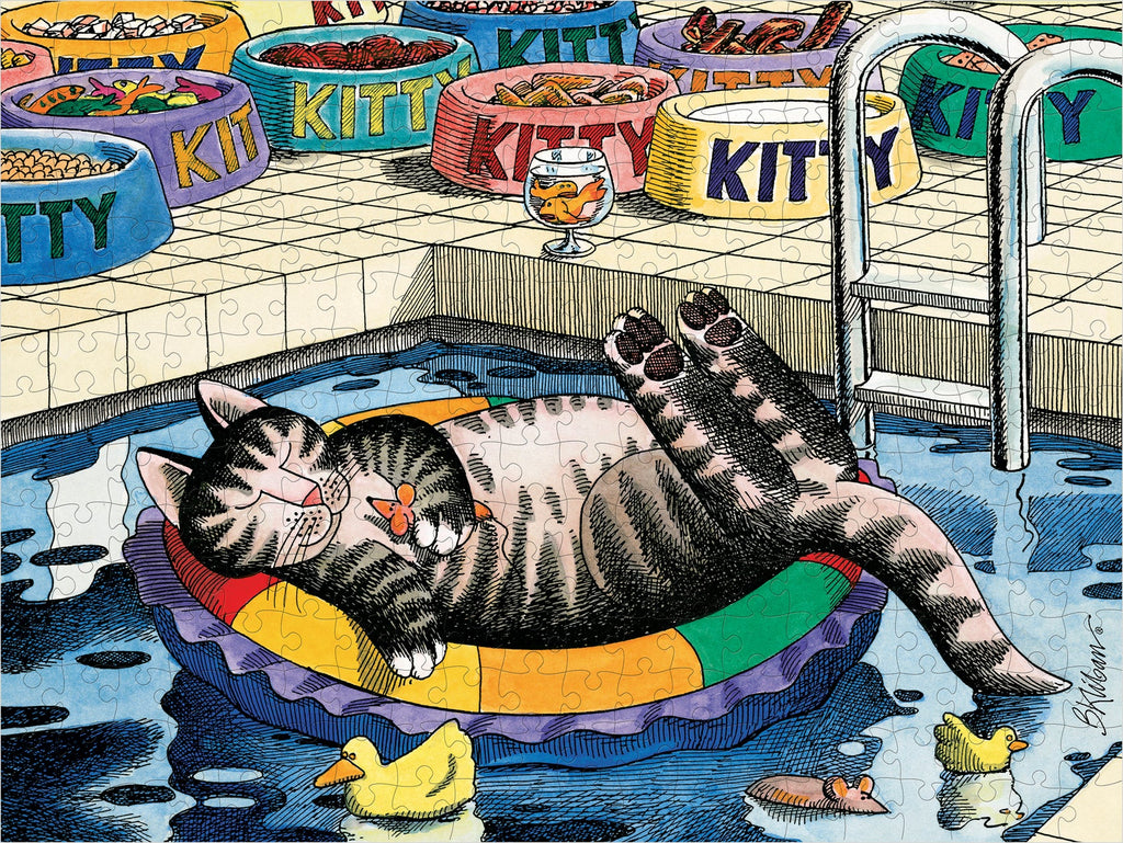 Pool Cat - B. Kliban, 300-piece puzzle, Pomegranate