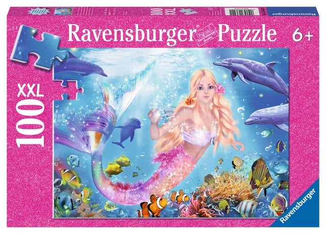 Mermaid and Dolphins, 100-piece kids' puzzle, Ravensburger