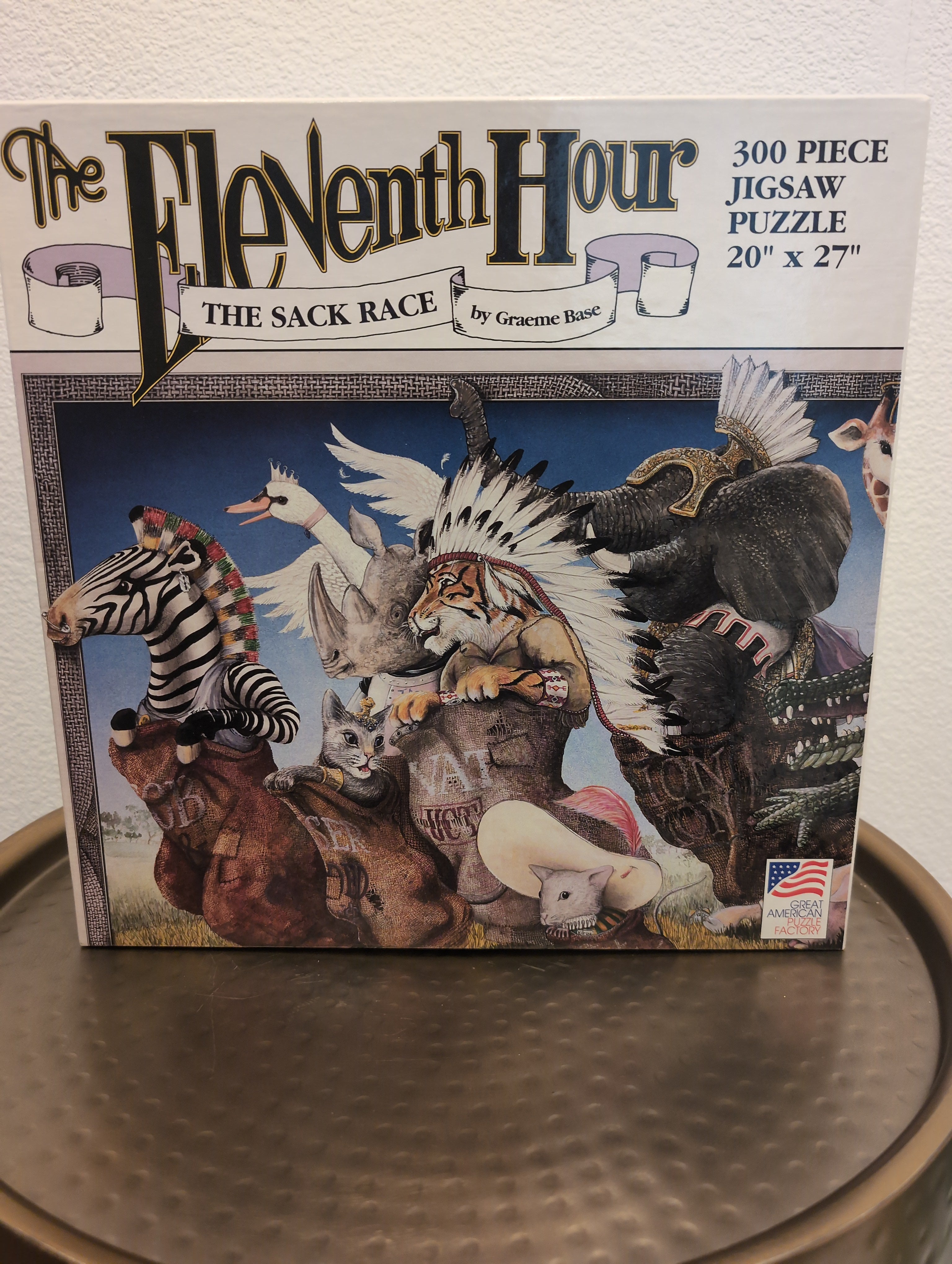 1993 The Sack Race (Eleventh Hour, Graeme Base), 300-piece puzzle, Great American Puzzle Factory