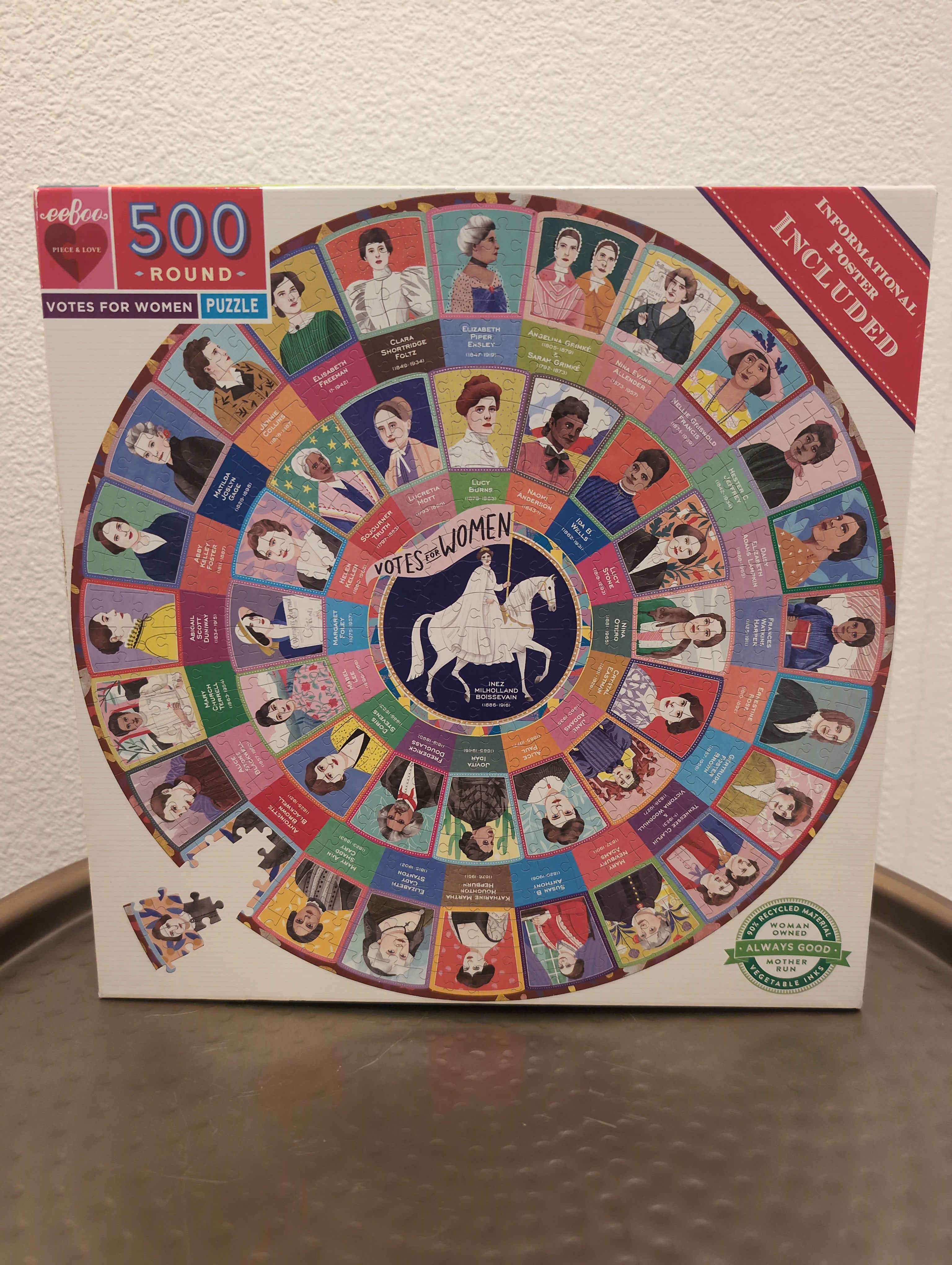Votes for Women, 500-piece round puzzle, eeBoo