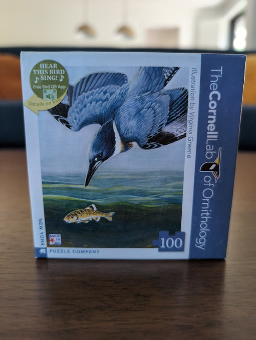 Belted Kingfisher (Cornell Lab of Ornithology), 100-piece puzzle, New York Puzzle Company
