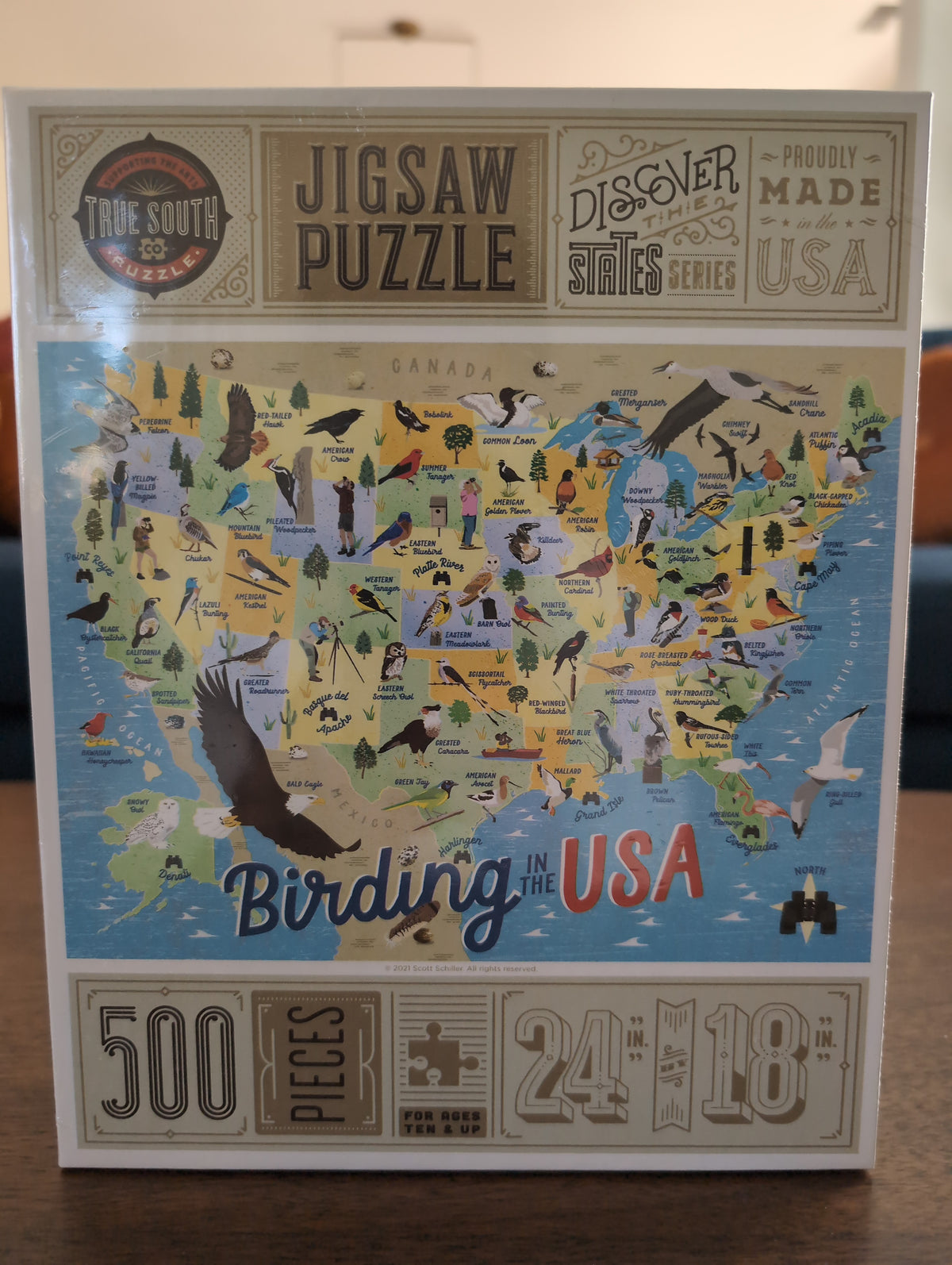 Birding in the USA, 500-piece puzzle, True South