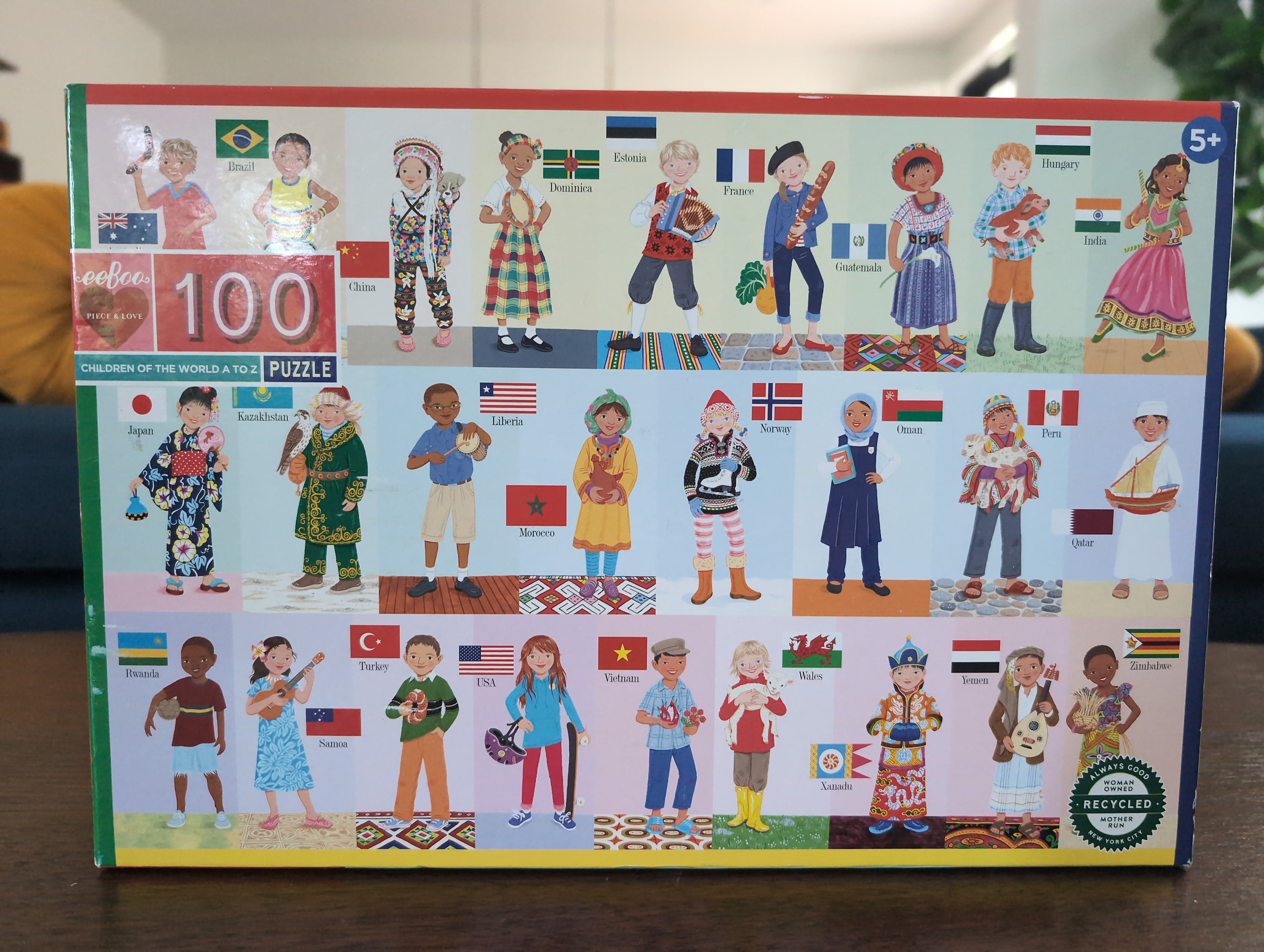Children of the World A to Z, 100-piece puzzle, eeBoo