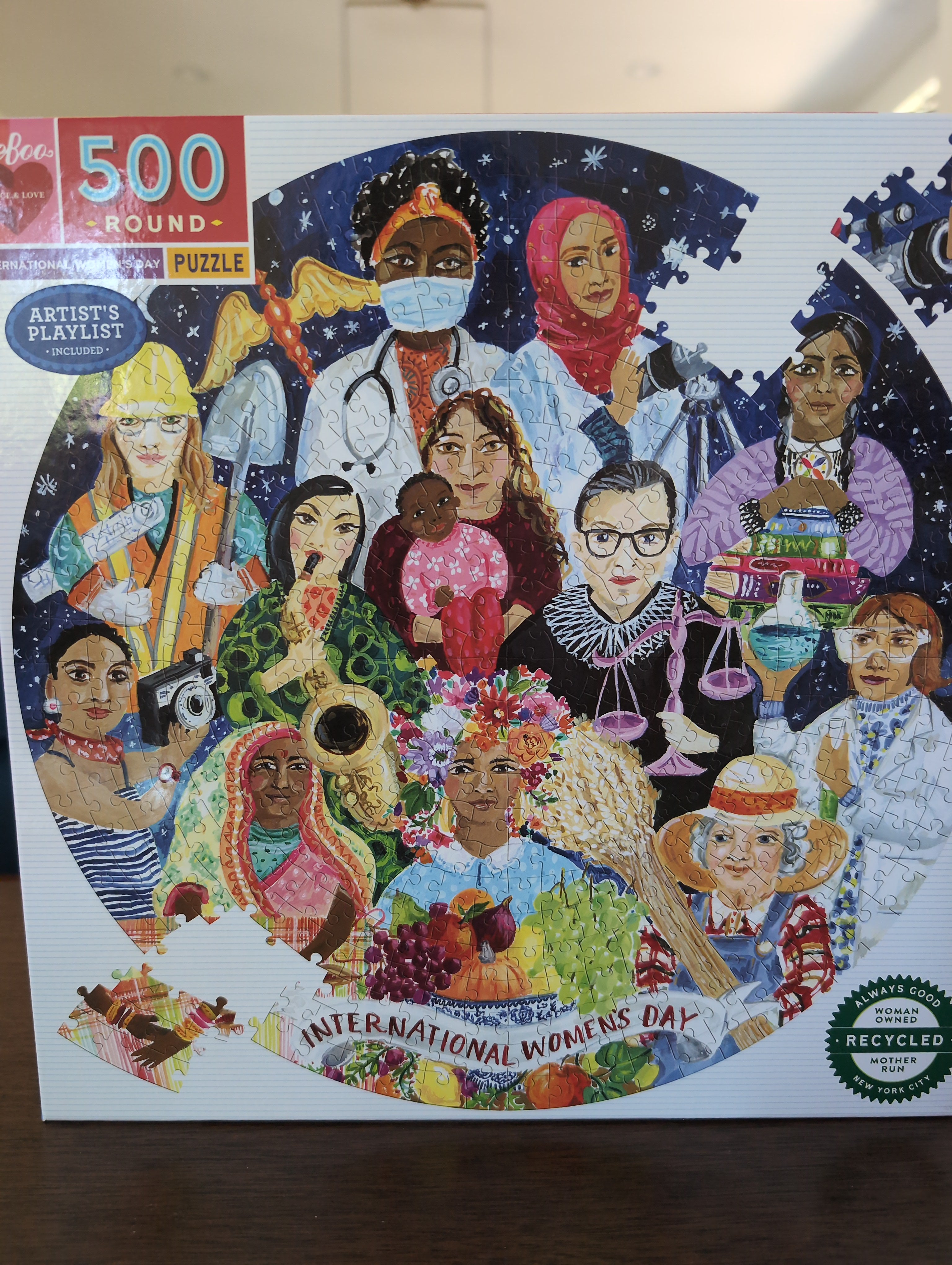 International Women's Day, 500-piece round puzzle, eeBoo