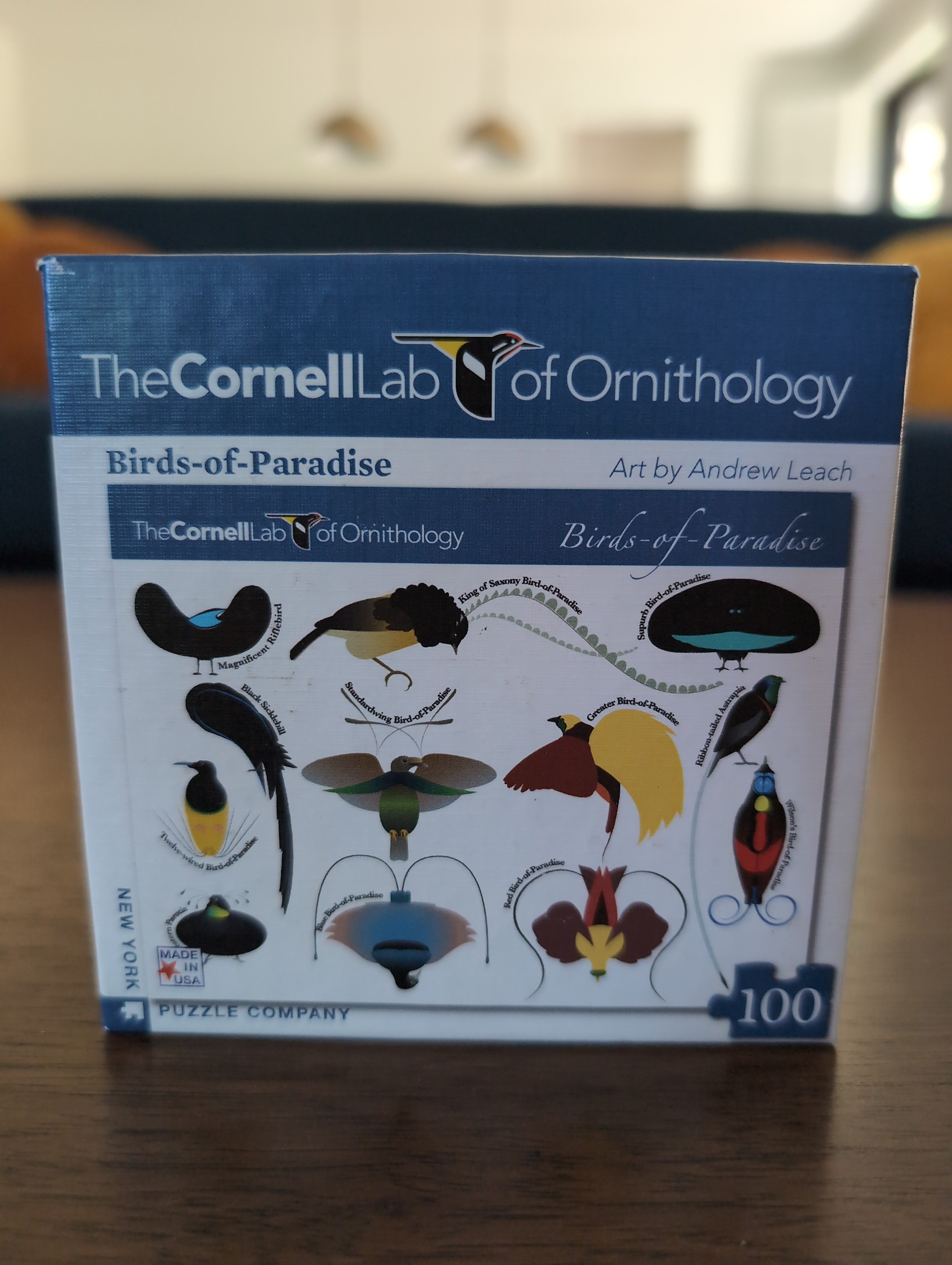 Birds-of-Paradise (Cornell Lab of Ornithology), 100-piece puzzle, New York Puzzle Company