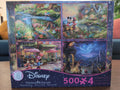 Disney/Thomas Kinkade 4-pack (Alice in Wonderland, Mickey & Minnie x 2, Beauty and the Beast), 4 x 500-piece puzzles, Ceaco