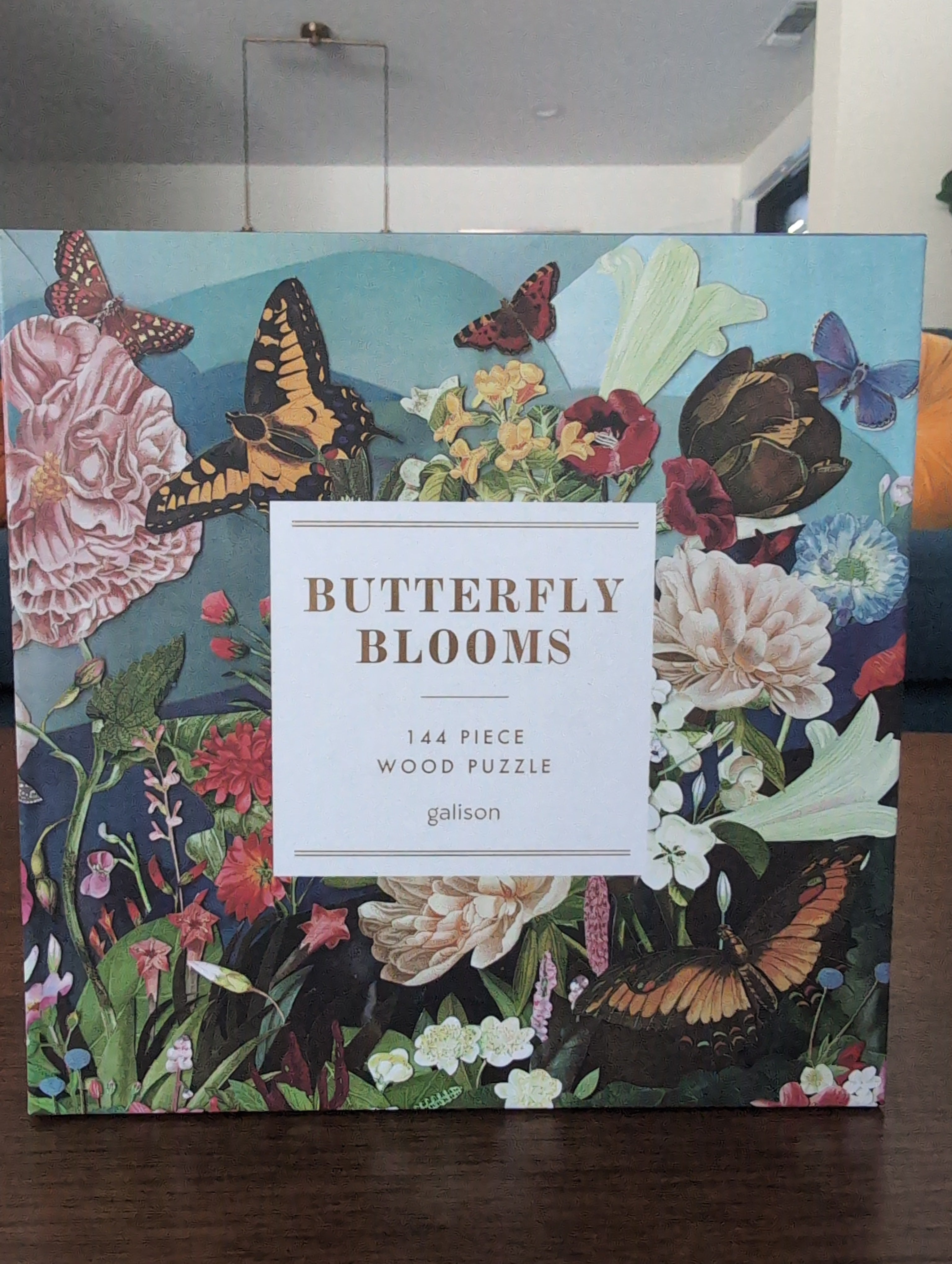 Butterfly Blooms, 144-piece wooden puzzle, Galison