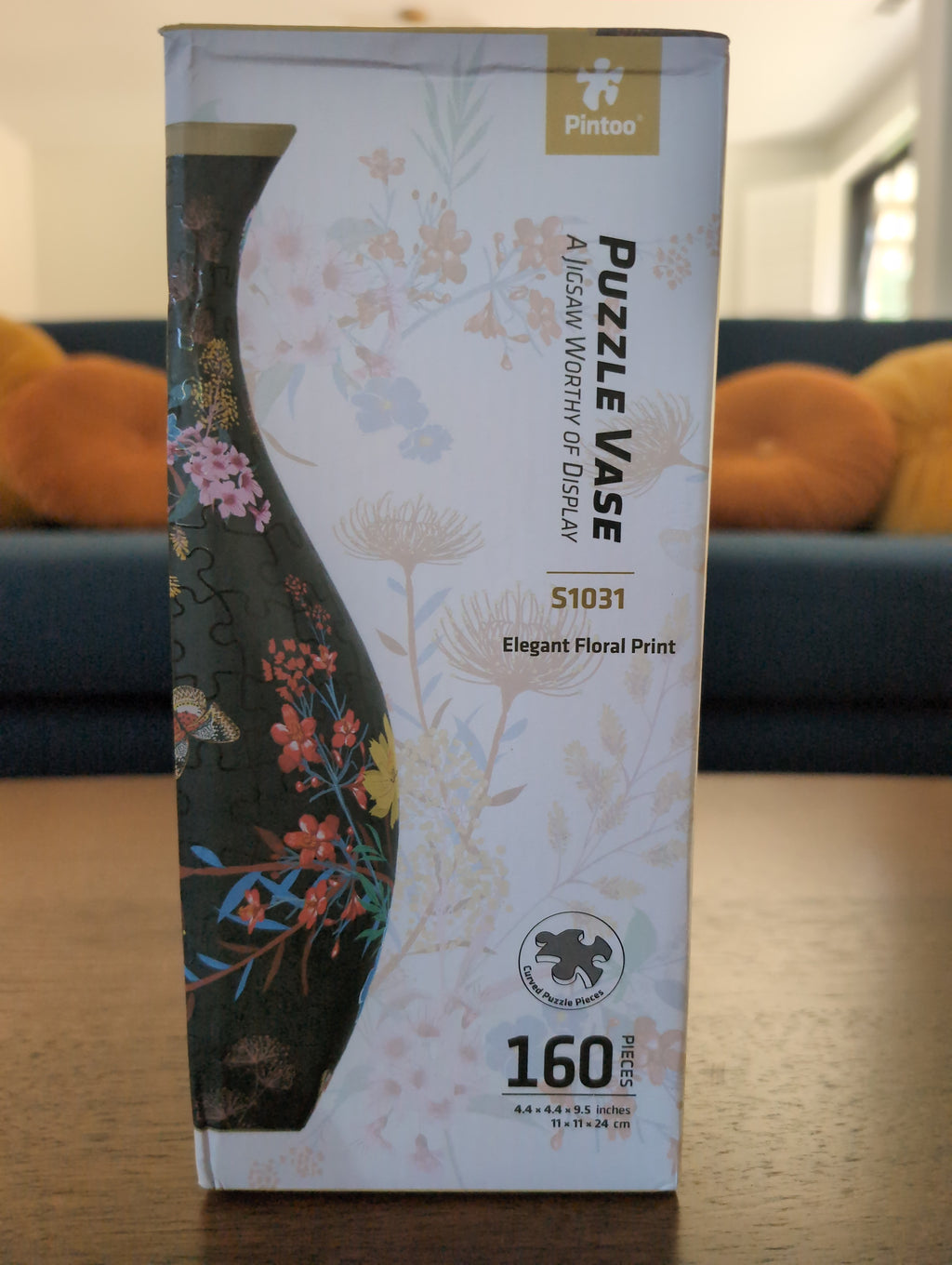 Elegant Floral Print 3-D Vase, 160-piece 3D puzzle, Pintoo