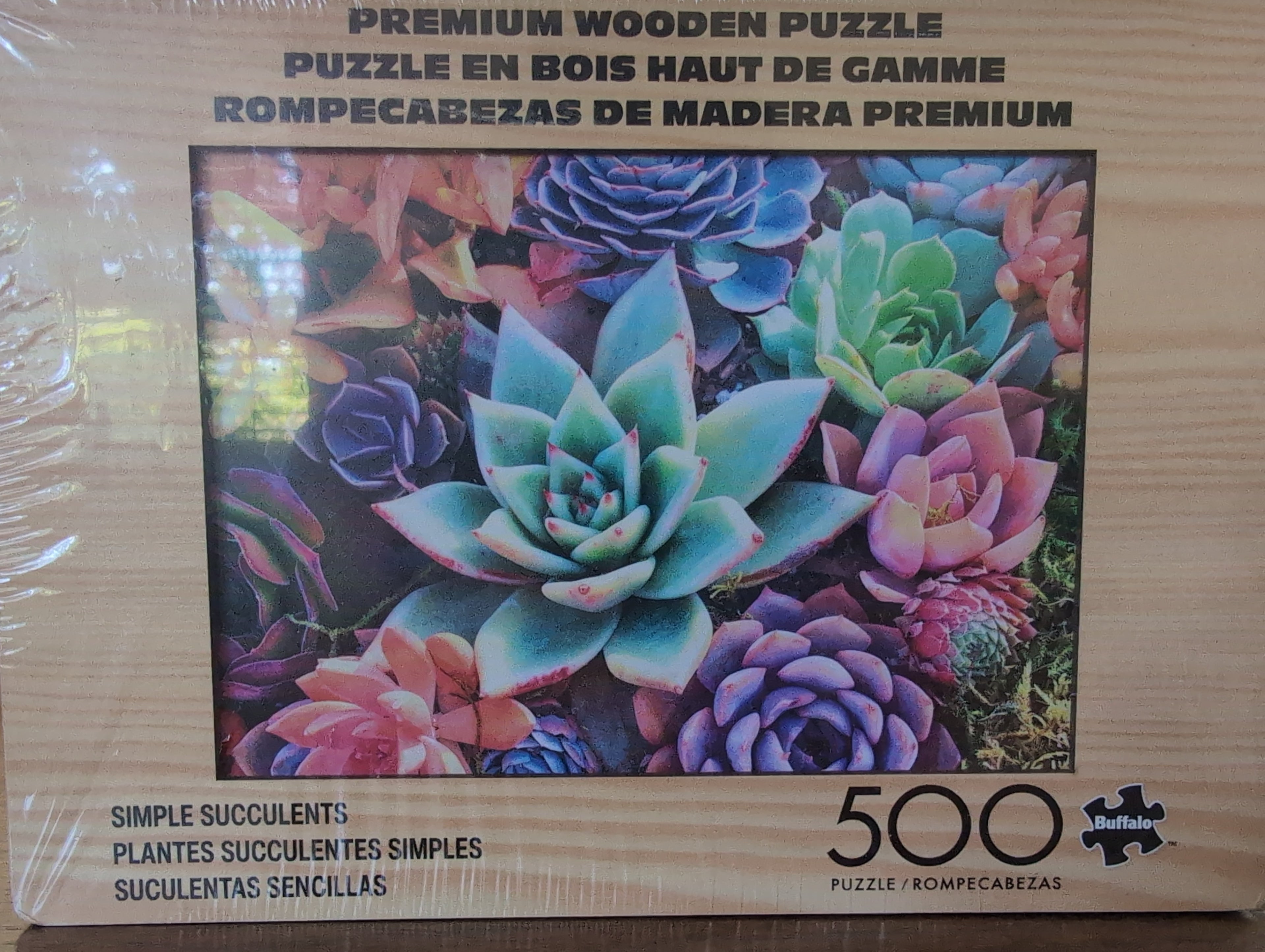 Simple Succulents, 500-piece wooden puzzle, Buffalo Games
