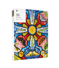 Butterfly Rose Window - David Cohen, 1000-piece puzzle, Pomegranate