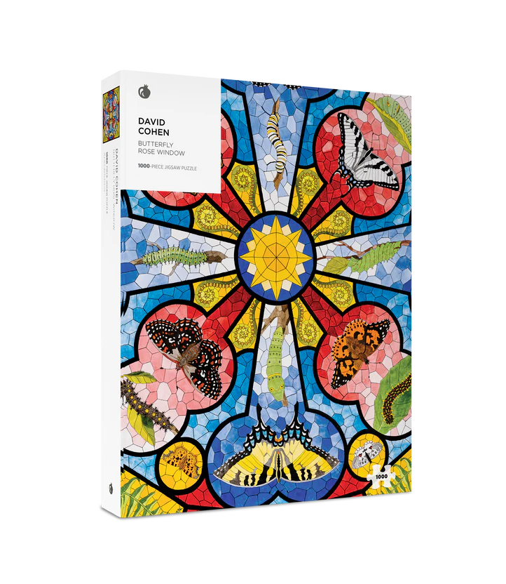 Butterfly Rose Window - David Cohen, 1000-piece puzzle, Pomegranate