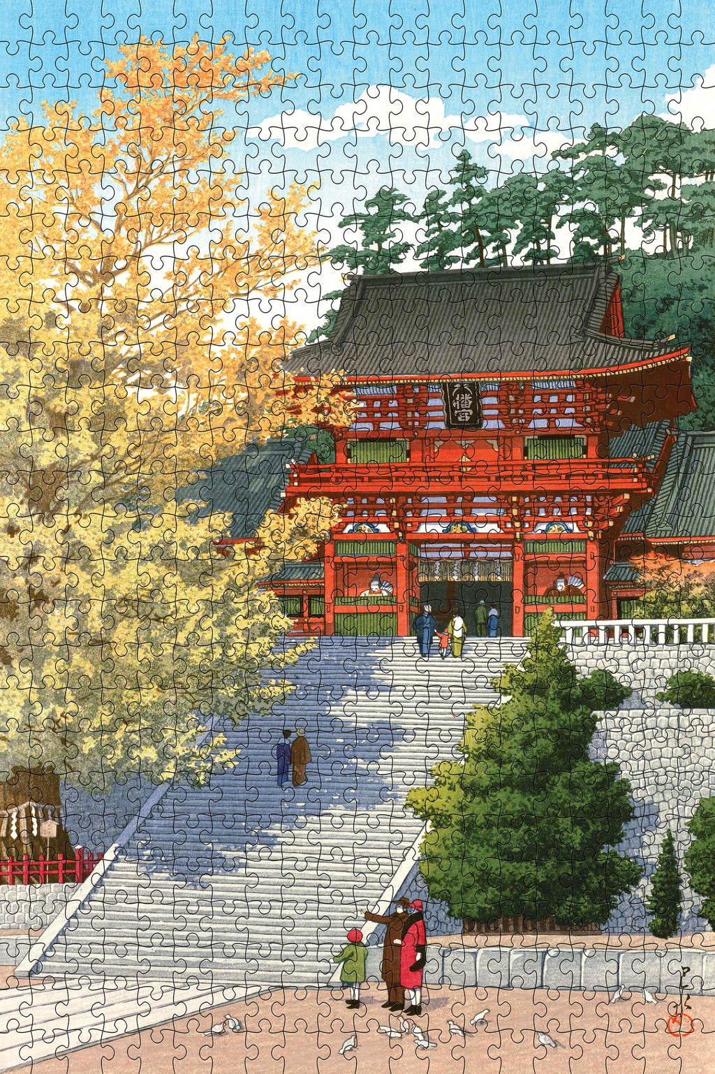 Tsurugaoka Hachiman Shrine - Kawase Hasui, 500-piece puzzle, Pomegranate