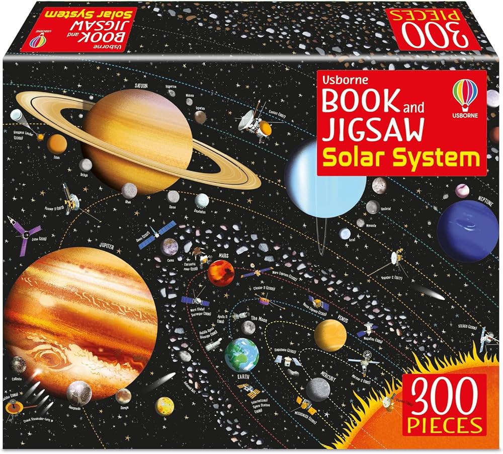 Solar System, 300-piece kids' puzzle and book, Usborne