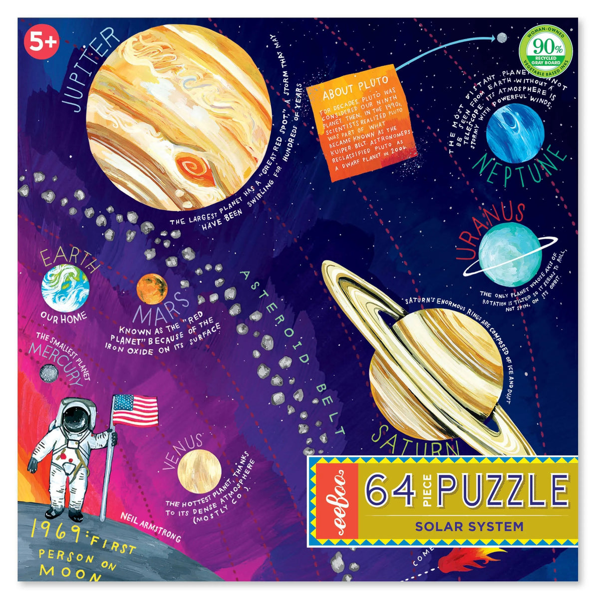 Solar System, 64-piece kids' puzzle, eeBoo